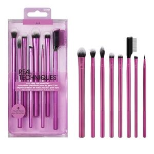 Real Techniques Eyeshadow Brush Set, Eye Makeup Brushes makeup Set of 8 new NWT